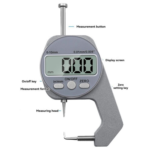 0-10mm Electronic Thickness Gauge Precise Digital Micrometer Thickness Meter