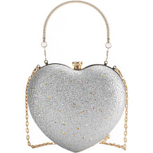 Sparkly Clutch Purses for Women,Heart Shape Evening Clutch Bag, Purse Handbag for Formal Wedding Cocktail Party