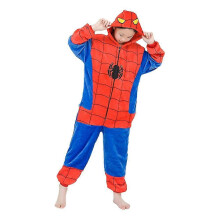 (XL, Red-Spiderman) Stitch Spiderman Adults Kigurumi Hooded One-piece Pajamas Winter Warm Cosplay Sleepwear Onesies Jumpsuit Costume-e
