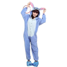 (XL, Blue-Stitch) Stitch Spiderman Adults Kigurumi Hooded One-piece Pajamas Winter Warm Cosplay Sleepwear Onesies Jumpsuit Costume-e