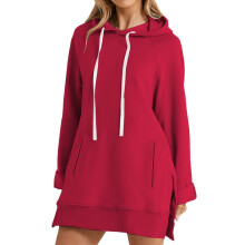 Sweat à capuche pour femme, pull doux et confortable à manches longues et col rond, haut décontracté, vêtement d'intérieur, vêtements