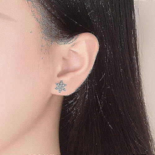 Earrings 3pcs Snowflake Stud Earrings for Women Silver Plating Earrings 1