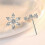 Earrings 3pcs Snowflake Stud Earrings for Women Silver Plating Earrings 3