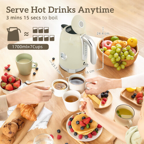 Retro 3000W Kettle and Toaster Set - Grey 1