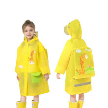 Girls Rainwear Cartoon Animal Printed Long Sleeve Hooded Button Down Raincoat Girl Comfort Weekend Rain Jackets,Light Yellow,14-16 Years