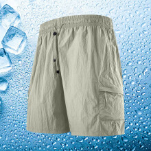 Men's Cargo Shorts Summer Casual Solid Color Portable Pockets Drawstring Elastic Waist Zipper Comfortable Shorts Cargo Pant M-4XL