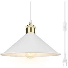 Plug-in Pendant Light White Industrial Vintage 13FT Cord