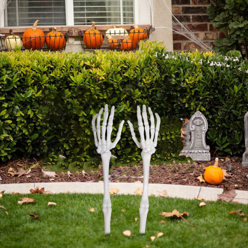Εξωτερική διακόσμηση για το Halloween: Στηρίγματα σκελετού με βραχίονα κρανίου, 1
