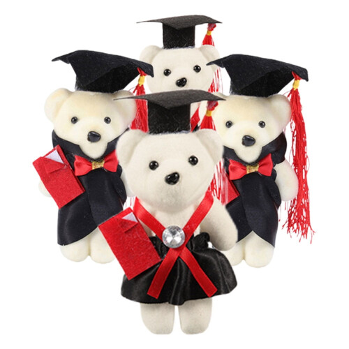4 mini ours en peluche de remise de diplôme