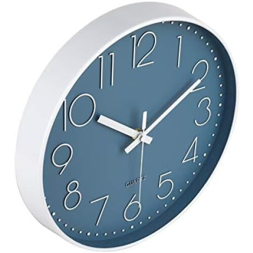 14 Inch Silent Quartz Wall Clock in Cement Grey 2