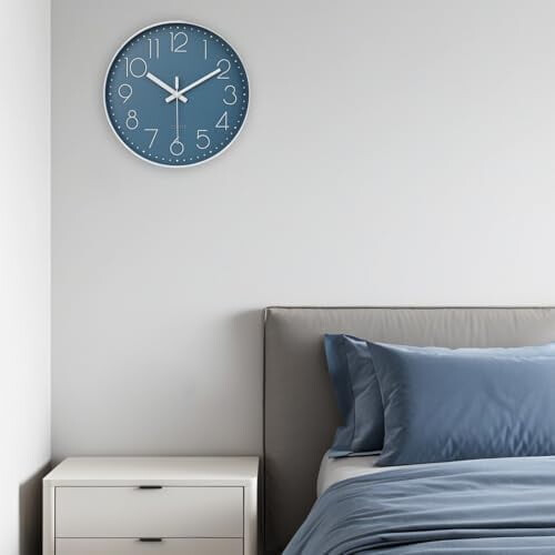 14 Inch Silent Quartz Wall Clock in Cement Grey 1