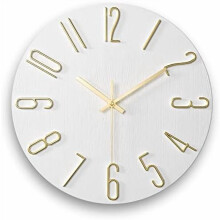 12" Silent Battery Wall Clock – Modern White, Compatible with Offices, Living Rooms, Kitchens, Homes & Schools
