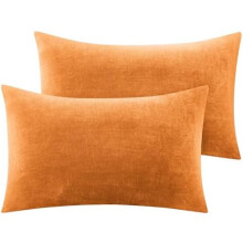 Queen flannel pudebetræk sæt med 2 stk. 20x30 tommer brændt orange