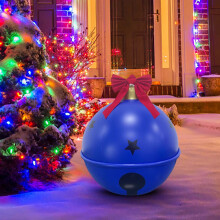 Boule de Noël gonflable de 60 cm avec clochettes et nœud