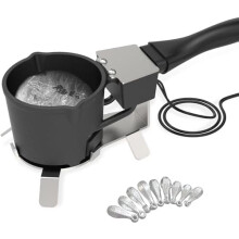 Electric Lead Melting Pot, 5lb Capacity, Quick-Heating Furnace for Fishing Weights & Bullet Casting Molds, Cast Iron Pot + Stainless Steel Base