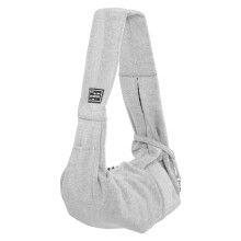 YEAHIBABY Hands Free Grey Polyester Pet Carrier Sling Bag Adjustable Strap for Small Dogs Outdoor