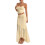 Completo da donna giallo chiaro composto da crop top con volant e gonna lunga. 1