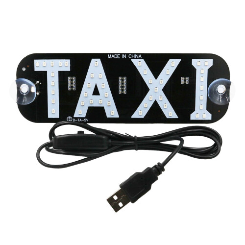 Comhartha LED Soilsithe le haghaidh Breiseán USB Comhartha Solas LED le haghaidh Fuinneog Gluaisteáin Comhartha Tacsaí Solas Comhartha Fuinneog 2