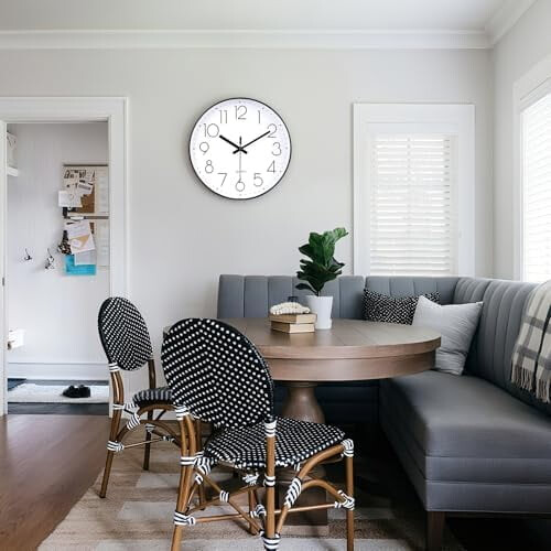 14 Inch Silent Wall Clock with Grey Dial and White Numbers 1