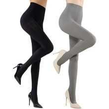 Meia-calça feminina opaca com controle na cintura, confortável e elástica, 70 denier, pacote com 2 a 6 pares.