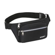 Unisex Crossbody Waist Pack with Adjustable Strap, 3-Zip Compartments & RFID Blocking – Compatible with Gym/Festival Use