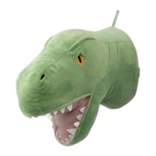 3D Cartoon Dinosaur Head Wall Hanging Mount, Super Soft Toys, Animals Head Green