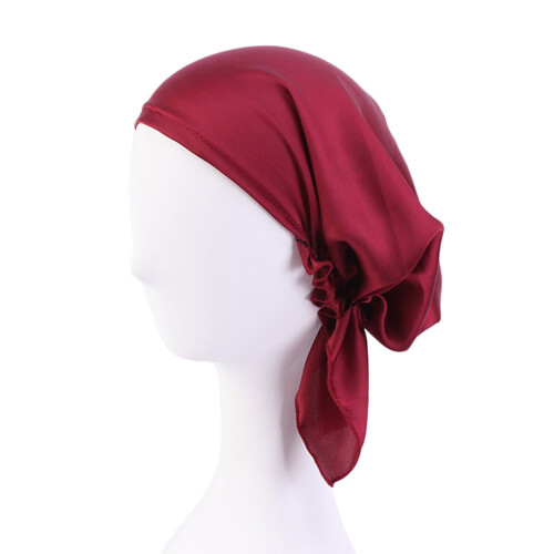 Hodeplagg for kvinner ensfarget stretch mykt hijab-skjerf hodeplagg pannebånd 1
