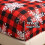 Rotes Büffelkaromuster, Schneeflockenmuster, Bettwäsche-Set, Kingsize, 4-teilig 3
