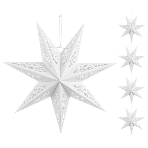 Lot de 5 lanternes étoiles lumineuses à suspendre