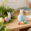 3-Pack Easter Bunny Egg Figurines, White Ceramic Rabbits on Eggs, Cute No-Evil Decor—Modern Spring & Easter Desk/Shelf Decor 5