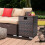 Resenkos Rattan Side Table with Storage Brown 1-Tier 1