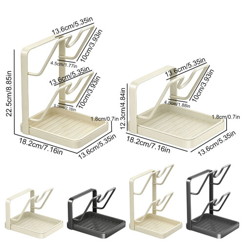 Multi-Functional Stovetop Pot Lid Storage Rack & Spoon Rest, Compatible with Most Lids 2