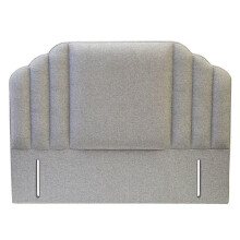 (Double 4ft6, Grey) Floor Standing 54In Tufted Crown Panel Headboard in Plush Upholstered Bed Headboard for Divan & Ottoman Beds All UK Sizes