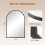 EDX Arched Wall Mirror 20 x 30 in Black Aluminum Frame 5