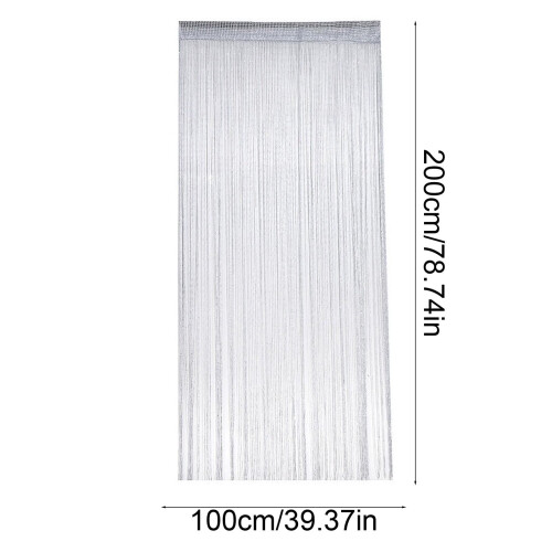 Flat Silver Thread Beaded Curtain with Tassels 1 Piece 2
