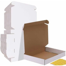 Szállítódobozok 13x10x2 hüvelykes fehér hullámkarton készlet, 30 darabos