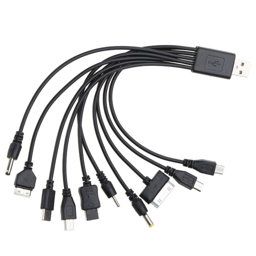 Καλώδιο φόρτισης τηλεφώνου USB πολλαπλών βυσμάτων SIEYIO 10 σε 1 Καλώδιο USB πολλαπλών
