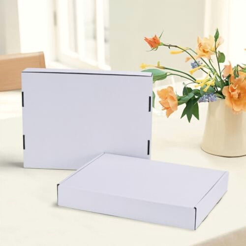 Conjunto de 30 caixas de papelão ondulado branco para envio, medindo 9x6x4 polegadas. 2