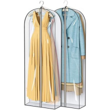 Housses à vêtements transparentes suspendues de 65 pouces avec soufflet de 4 pouces
