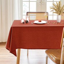Textured 50" Round Tablecloth, Waterproof & Wrinkle-Free, Fits Tables up to 35" Dia — Compatible with Farmhouse, Outdoor & Birthday Parties