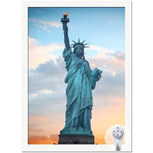 Cadre photo 50 x 50 cm avec lentille en plastique – Blanc