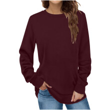 Blusas para mujer 2023: Blusa informal de manga larga con cuello redondo.