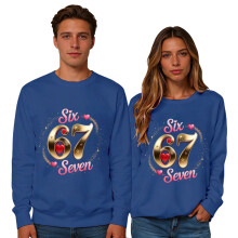 Sudadera de manga larga holgada con estampado de corazones para mujer