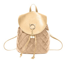 Women's Leather Backpack,Casual School Rucksack with Zippered Pockets,Convertible Shoulder Bag Khaki