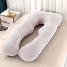 U-Shaped Pregnancy Pillow Cover, 31x59", Soft Breathable Polyester, Washable Maternity Pillow Case (Pillow Not Included)