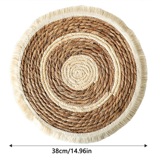 Napperon rond en coton à pompons style japonais, 38 cm 2