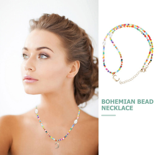 Collana girocollo con 2 perline colorate per donna 2