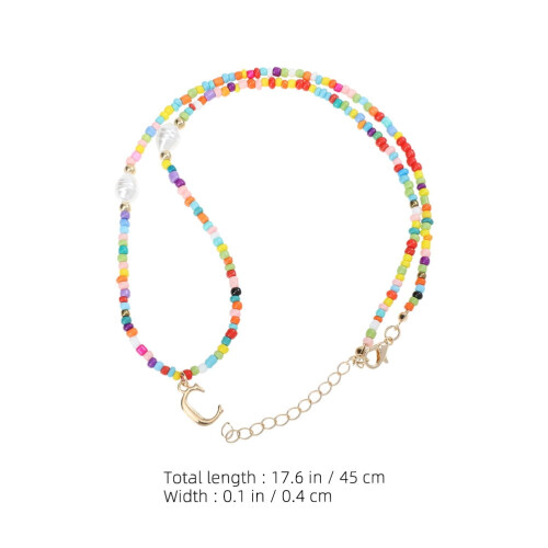 Collana girocollo con 2 perline colorate per donna 1