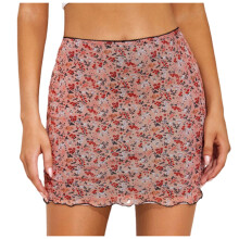 Saia feminina de cintura alta, estampada, justa, com zíper, casual, minissaia evasê.