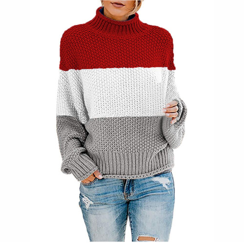 Hässliche Weihnachtspullover für Damen, schulterfreier Pullover, lässiger Strickpullover mit langen Ärmeln
